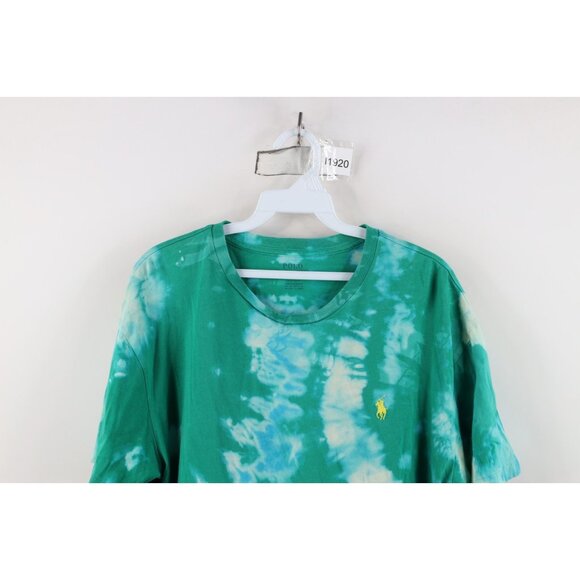Vintage Y2K Ralph Lauren Mens Medium Acid Wash Short Sleeve T-Shirt Green Cotton - Picture 2 of 11